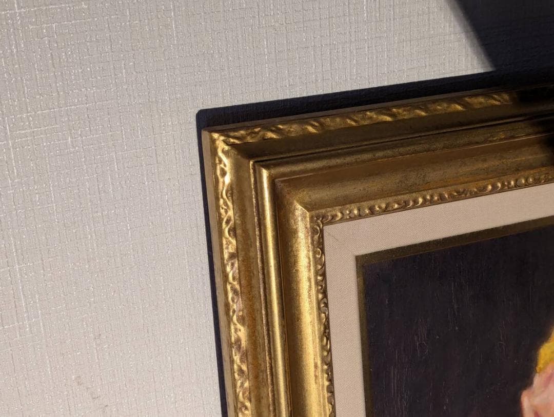 真作】絵画 長生玲子 油彩10号 花瓶のバラ 彩り豊か 箱・黄袋入 Y150