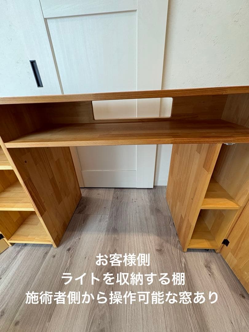 ネイルサロン開業　オーダーネイルデスク/作業台北欧ナチュラル無垢パイン材