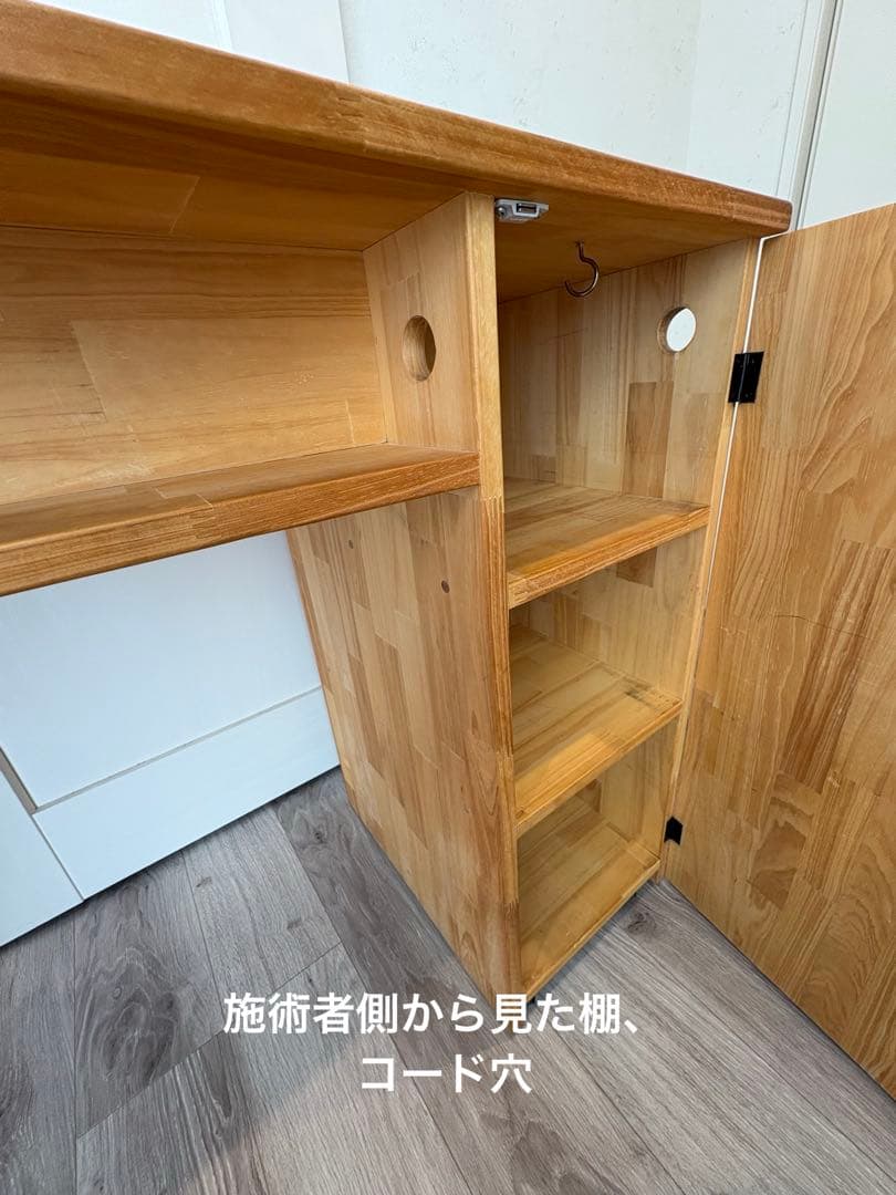 ネイルサロン開業　オーダーネイルデスク/作業台北欧ナチュラル無垢パイン材