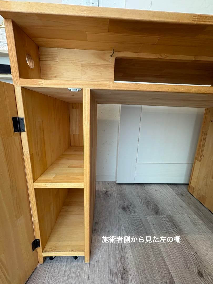 ネイルサロン開業　オーダーネイルデスク/作業台北欧ナチュラル無垢パイン材