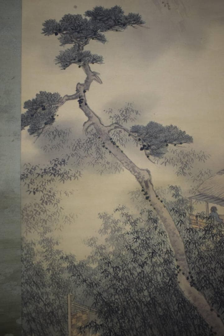 真作/松本清堂/山水人物庭園図/絹表装/布袋屋掛軸HJ-243 - メルカリ