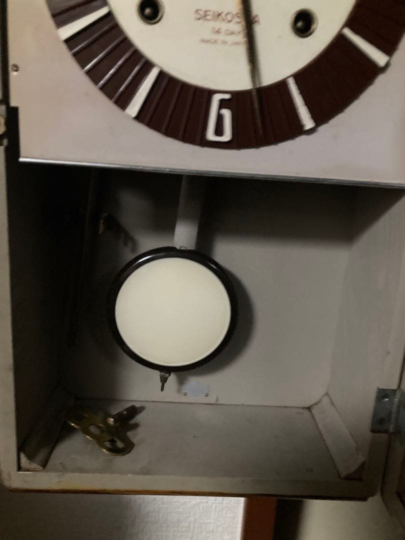 SEIKOSHA アンティーク柱時計14日巻 昭和レトロ 稼働中