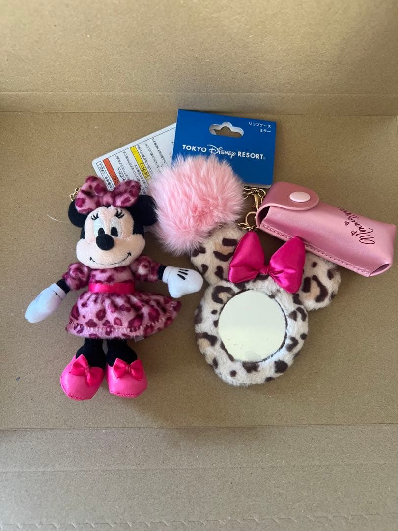 ミニー ぬいぐるみチャーム ヒョウ柄 セパレート リップケース 豹柄