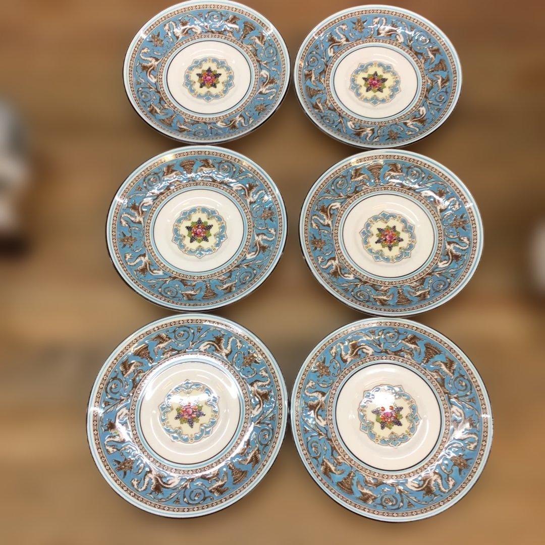 ウェッジウッド フロレンティーン ターコイズ スープカップ&ソーサー6客セット