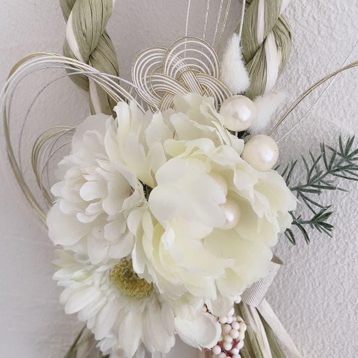 しめ縄　しめ縄飾り　ナチュラル　ホワイト