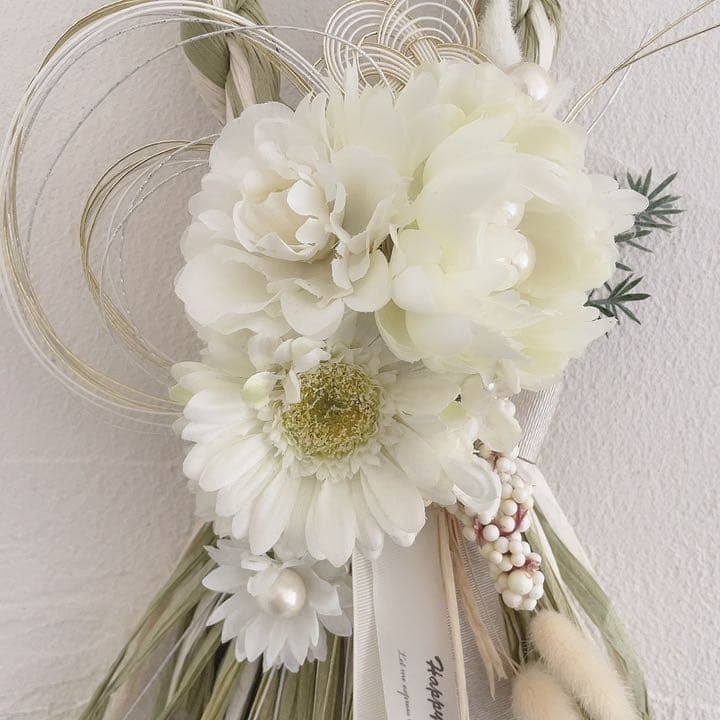 しめ縄　しめ縄飾り　ナチュラル　ホワイト