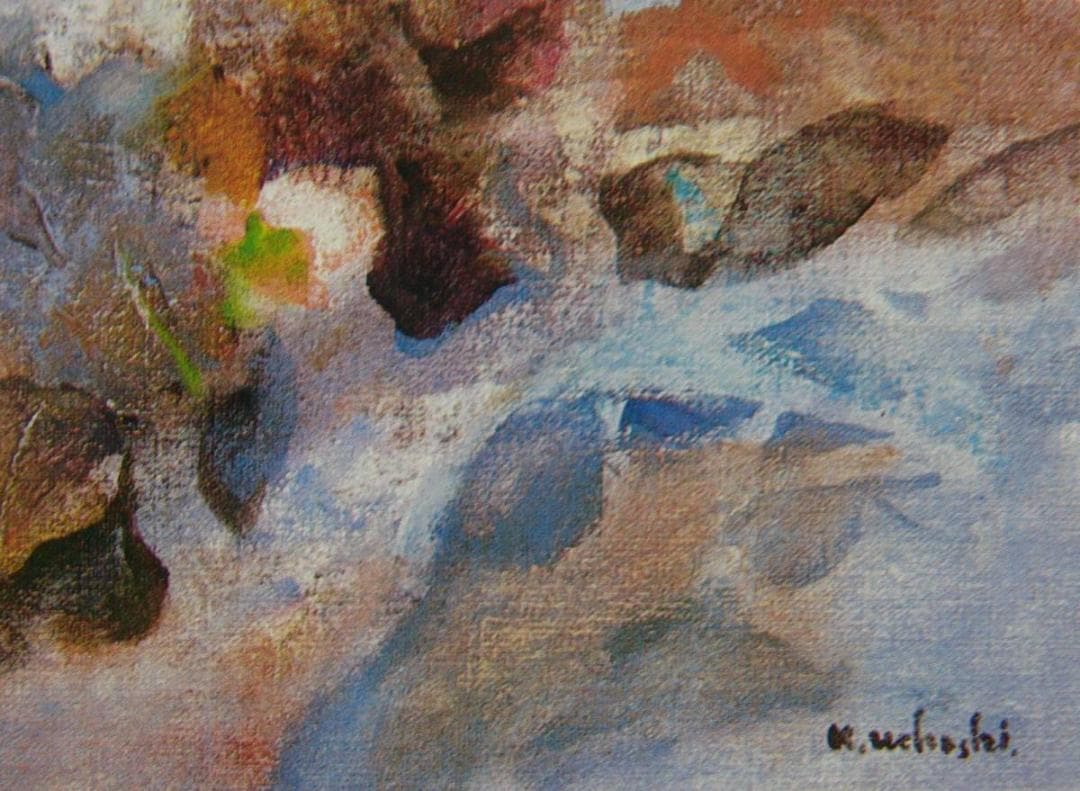 上橋 薫、「椿野早春」、希少画集・額装画、日本製・新品額縁にて額装致します