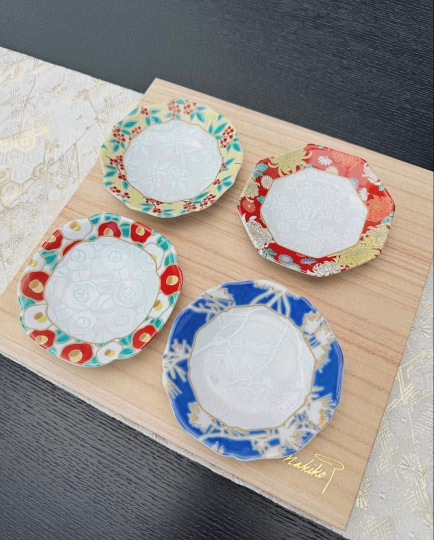 【セット価格】小皿/蕎麦猪口セット　滝沢眞規子タキマキ九谷焼