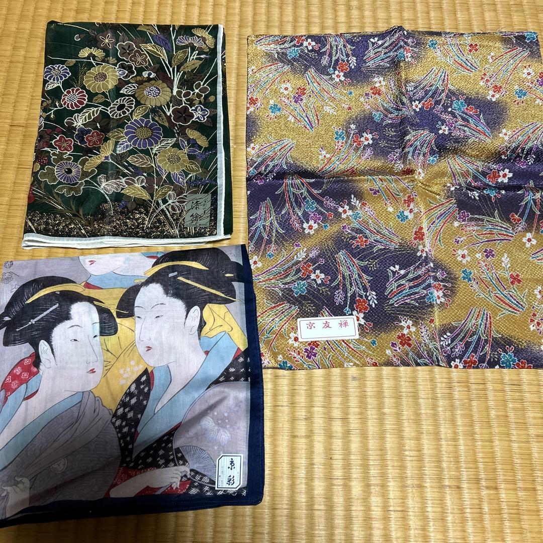 大判ハンカチ　テーブル掛け　風呂敷　喜多川歌麿　京都祇園KATORIYA 京友禅