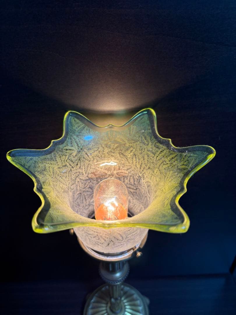 オールドバカラエグランチェシェイド&真鍮装飾スタンドランプ。