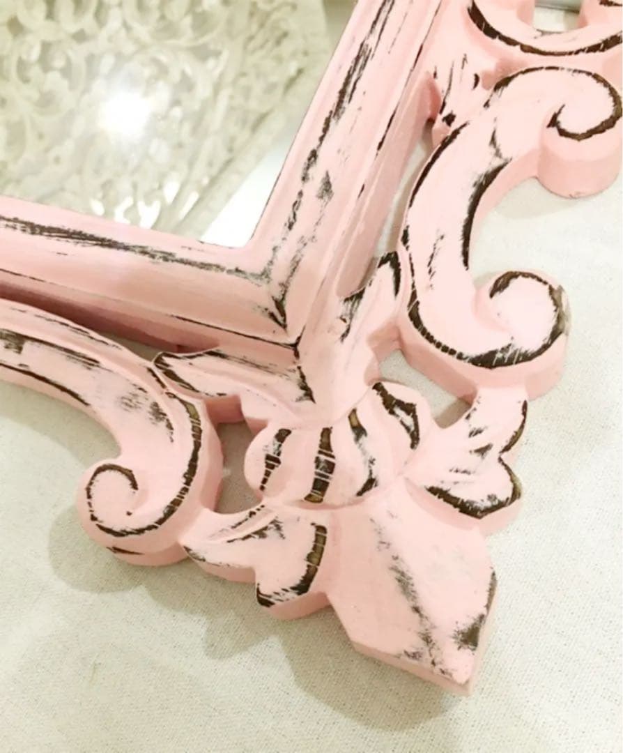 壁掛けミラー☆パステルピンク