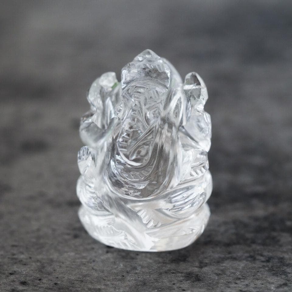 クリスタル・ガネーシャ神像（サイズ 高さ約4cm 約32グラム）ヒマラヤ水晶