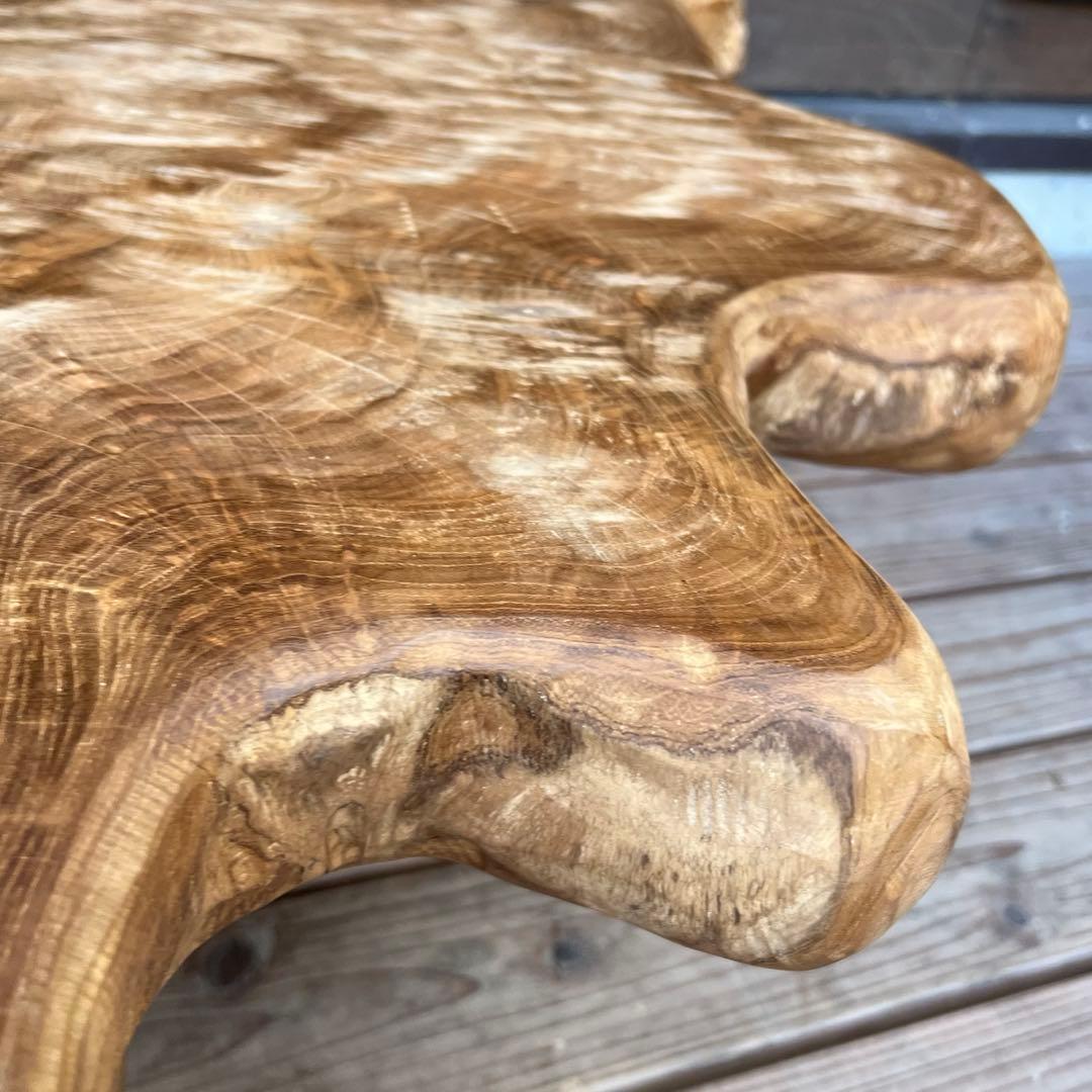 極厚 希少木材 オールドチーク材 切株テーブル 94cm ちゃぶ台 無垢材 机