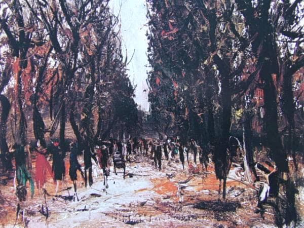 佐伯　祐三、リュクサンブールの木立、希少な額装用画集より、新品高級額