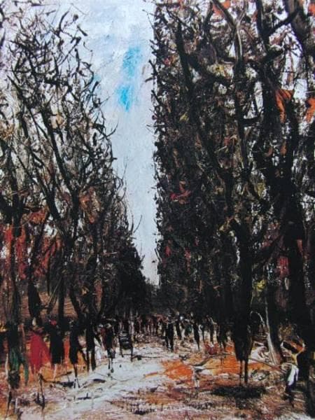 佐伯　祐三、リュクサンブールの木立、希少な額装用画集より、新品高級額