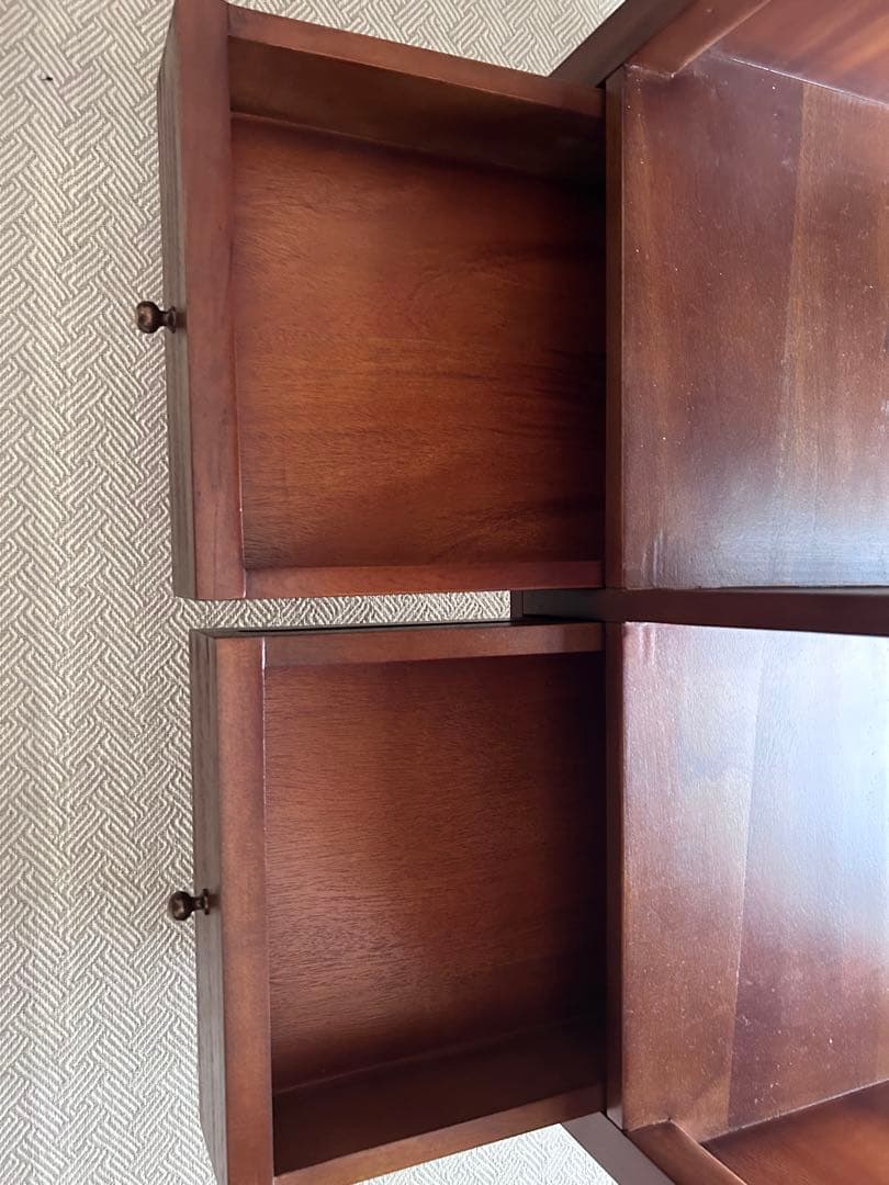 木製本棚 4区画 2引き出し付き