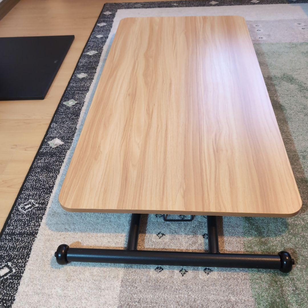 ガス圧無段階昇降式折りたたみテーブル 120x60cm 超美品