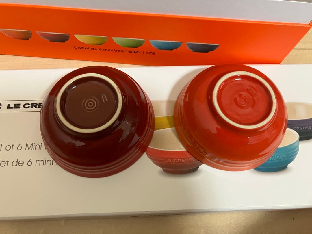ル・クルーゼ　ミニボウル　6個セット　レインボー　未使用