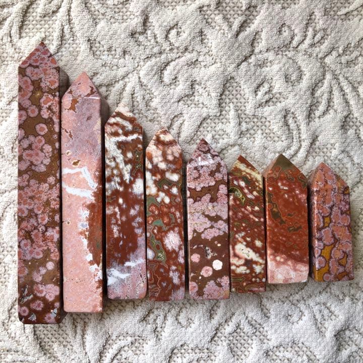 オーシャンジャスパー ピンク/レッド タワーセット