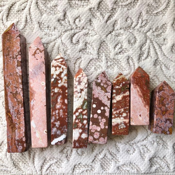 オーシャンジャスパー ピンク/レッド タワーセット