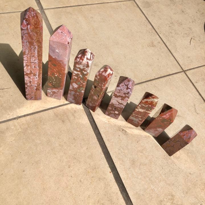 オーシャンジャスパー ピンク/レッド タワーセット