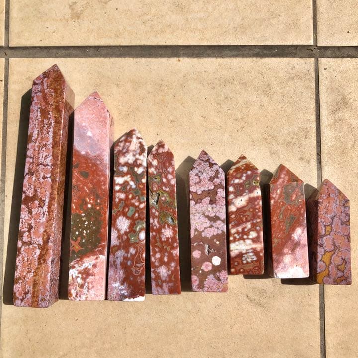 オーシャンジャスパー ピンク/レッド タワーセット