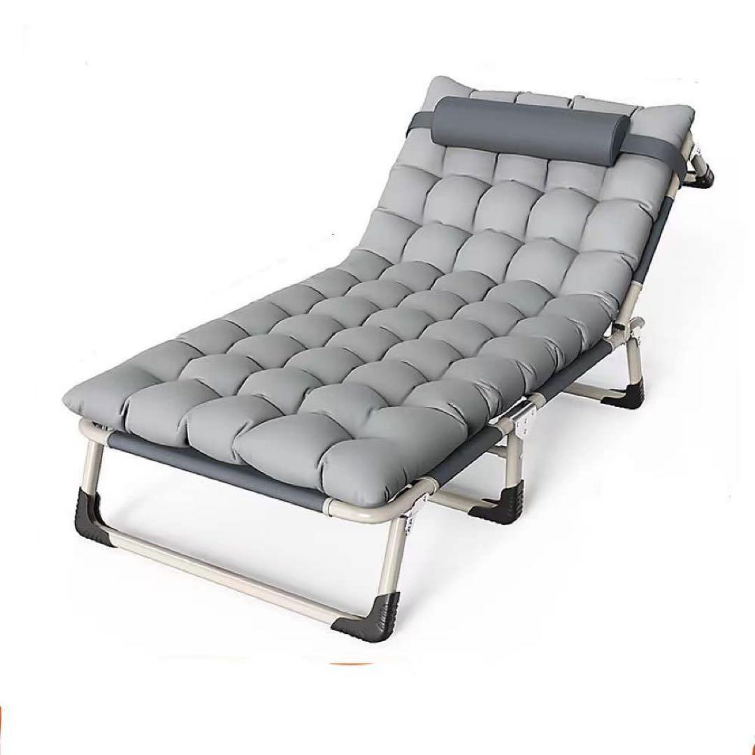 簡易ベッド　折りたたみ　クッション　枕　リクライニング　耐荷重200kg