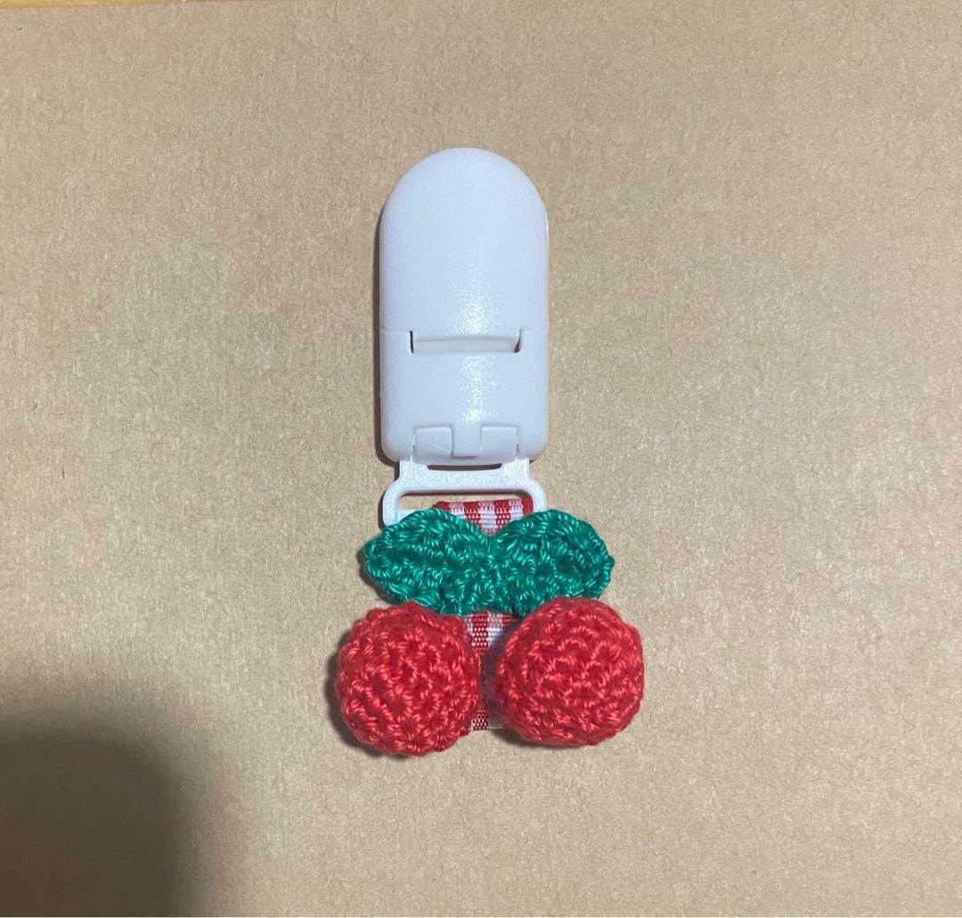 名札クリップ さくらんぼ ◎ 名札クリップ05 リボンさくらんぼ◎ ネームタグ 入学 入園 名前