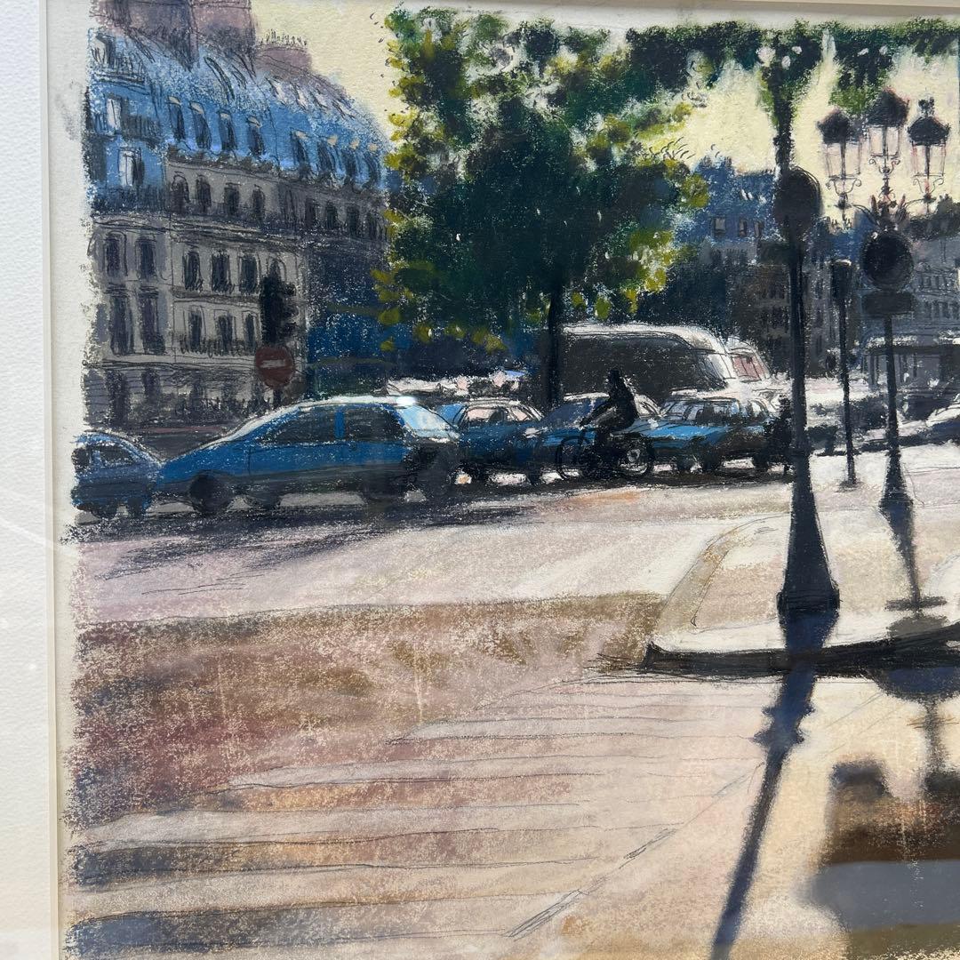 5783 セイ・ハシモト 橋本清一 メニルモンタン大通り◆パステル画 肉筆