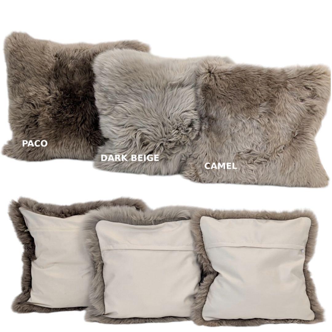 シープスキンクッションカバー片面オリジナル45x45高級天然本物スタイリッシュ