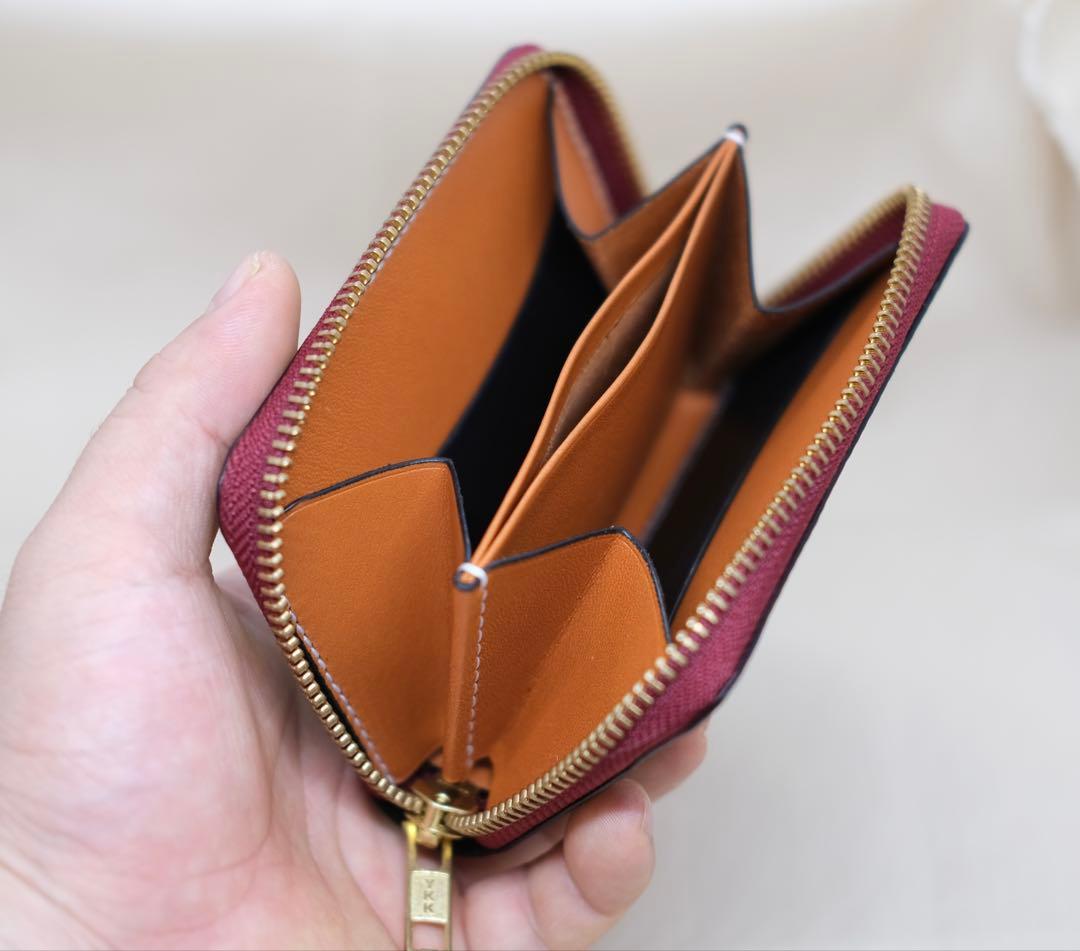 オイルレザー ラウンドファスナー ミニウォレット