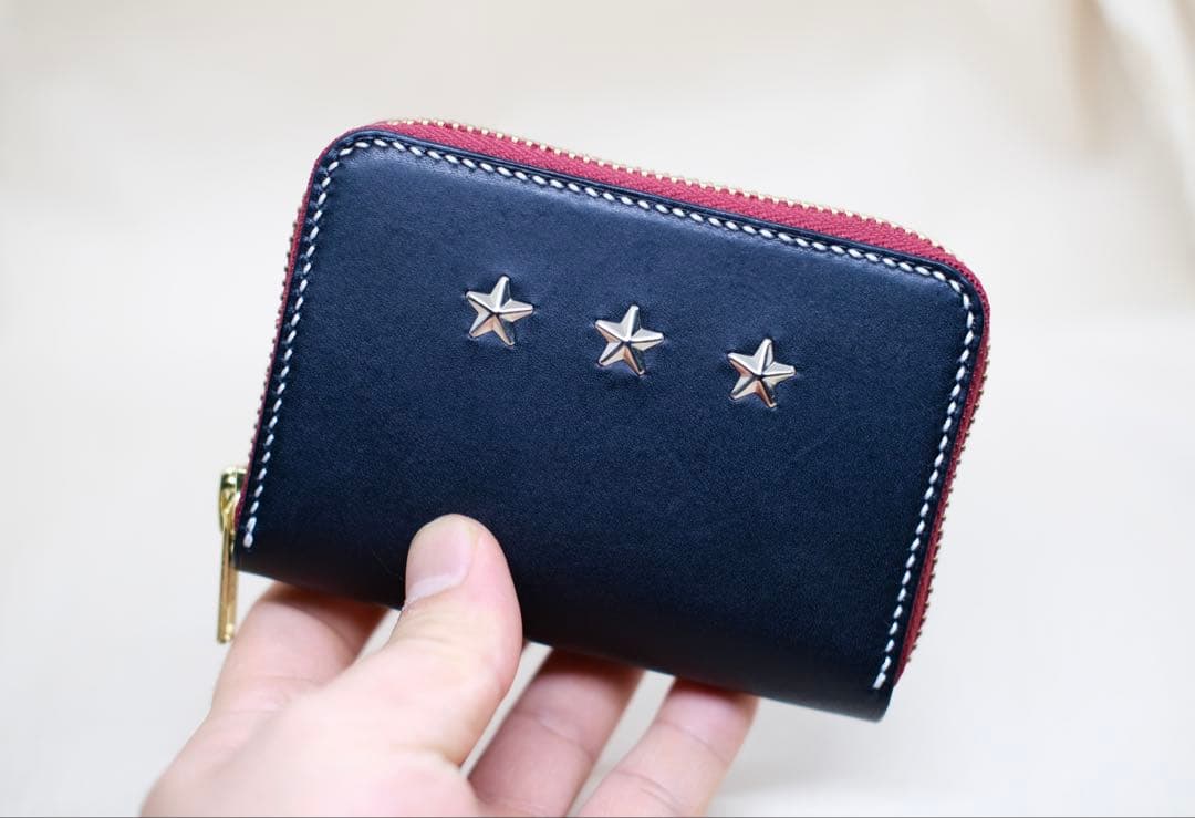 オイルレザー ラウンドファスナー ミニウォレット