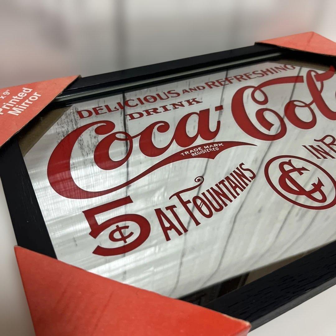 Coca-Cola コカコーラ　パブミラー　コカ・コーラ　鏡　38cm×26cm