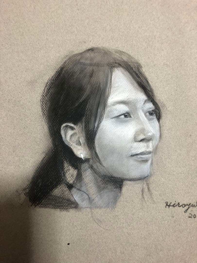 美人画 直筆 真作 デッサン　村上裕行作