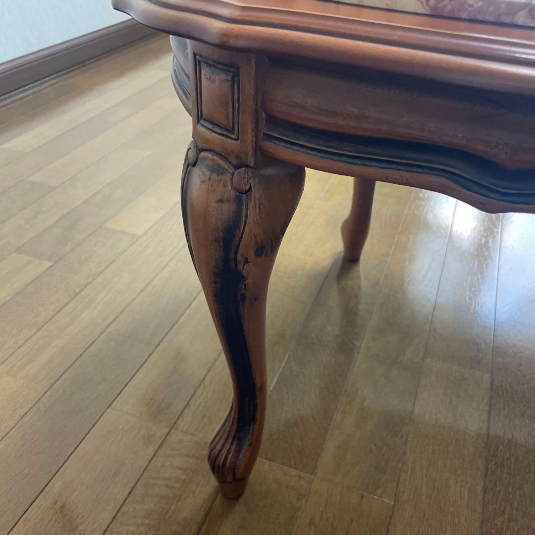 イタリア製 大理石 センターテーブル 猫足