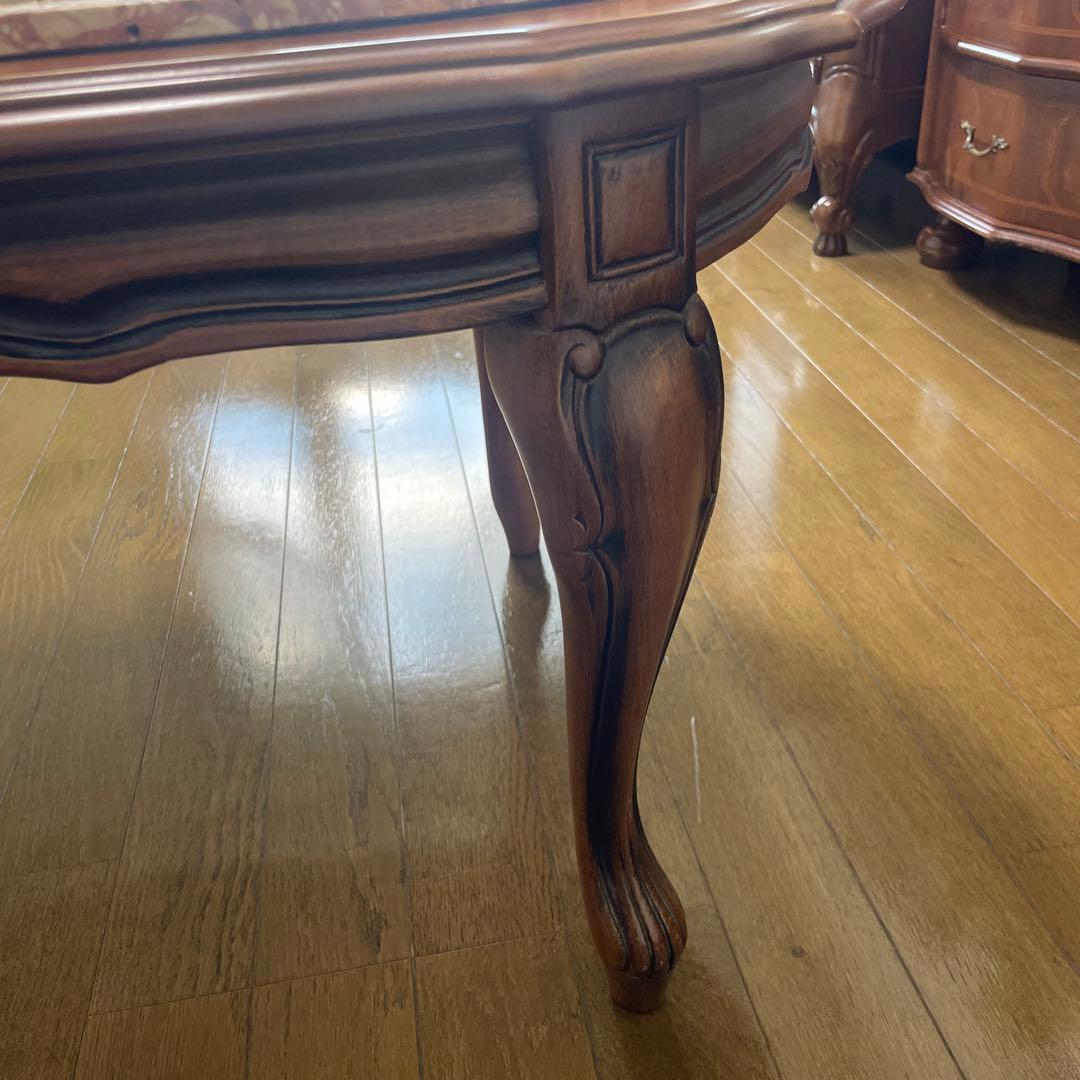 イタリア製 大理石 センターテーブル 猫足