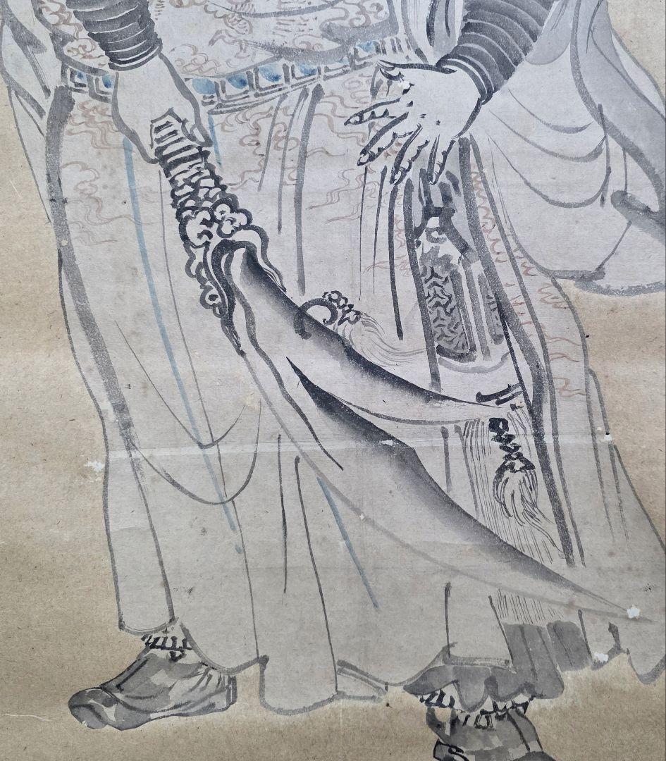 関羽像図】横山華山 744 掛け軸 肉筆 三国志 - メルカリ