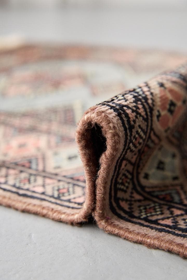 ヴィンテージラグ　トライバルラグ　パキスタン産（100×63cm）青　茶　グレー