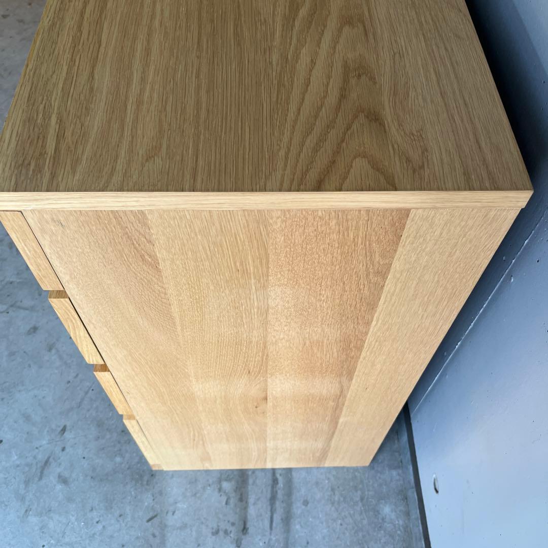 栗おこわ★無印 木製チェスト４段　オーク材