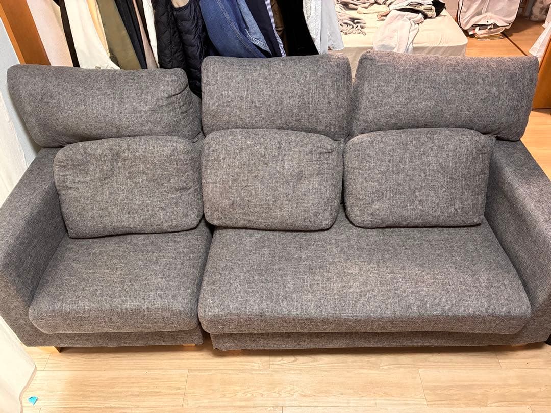 グレー 3人掛けソファ