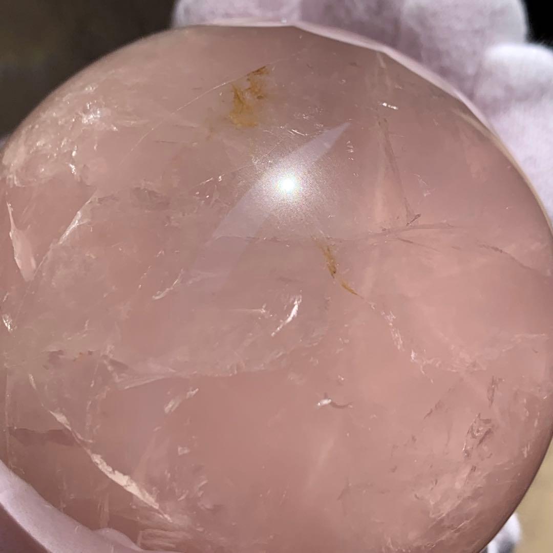 パープルローズクォーツ　スター＆虹入り　スフィア　ブラジル産　天然石