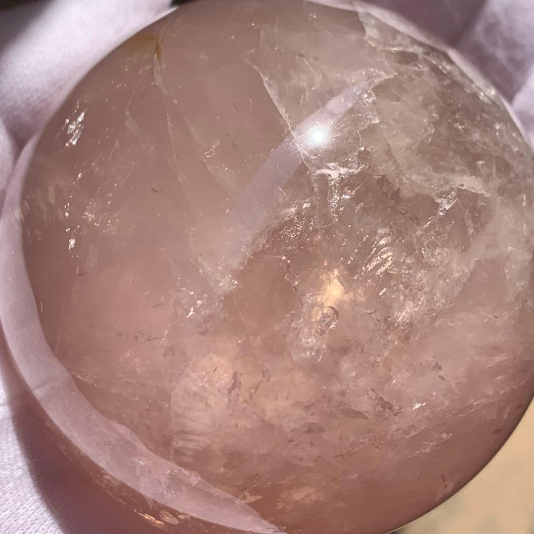 パープルローズクォーツ　スター＆虹入り　スフィア　ブラジル産　天然石