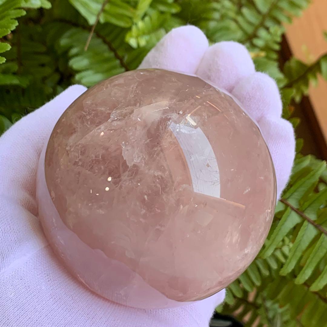 パープルローズクォーツ　スター＆虹入り　スフィア　ブラジル産　天然石