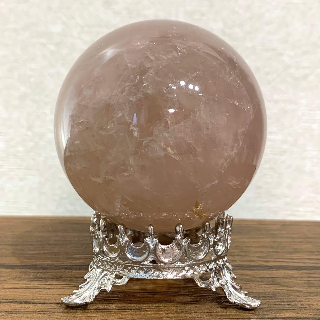 パープルローズクォーツ　スター＆虹入り　スフィア　ブラジル産　天然石