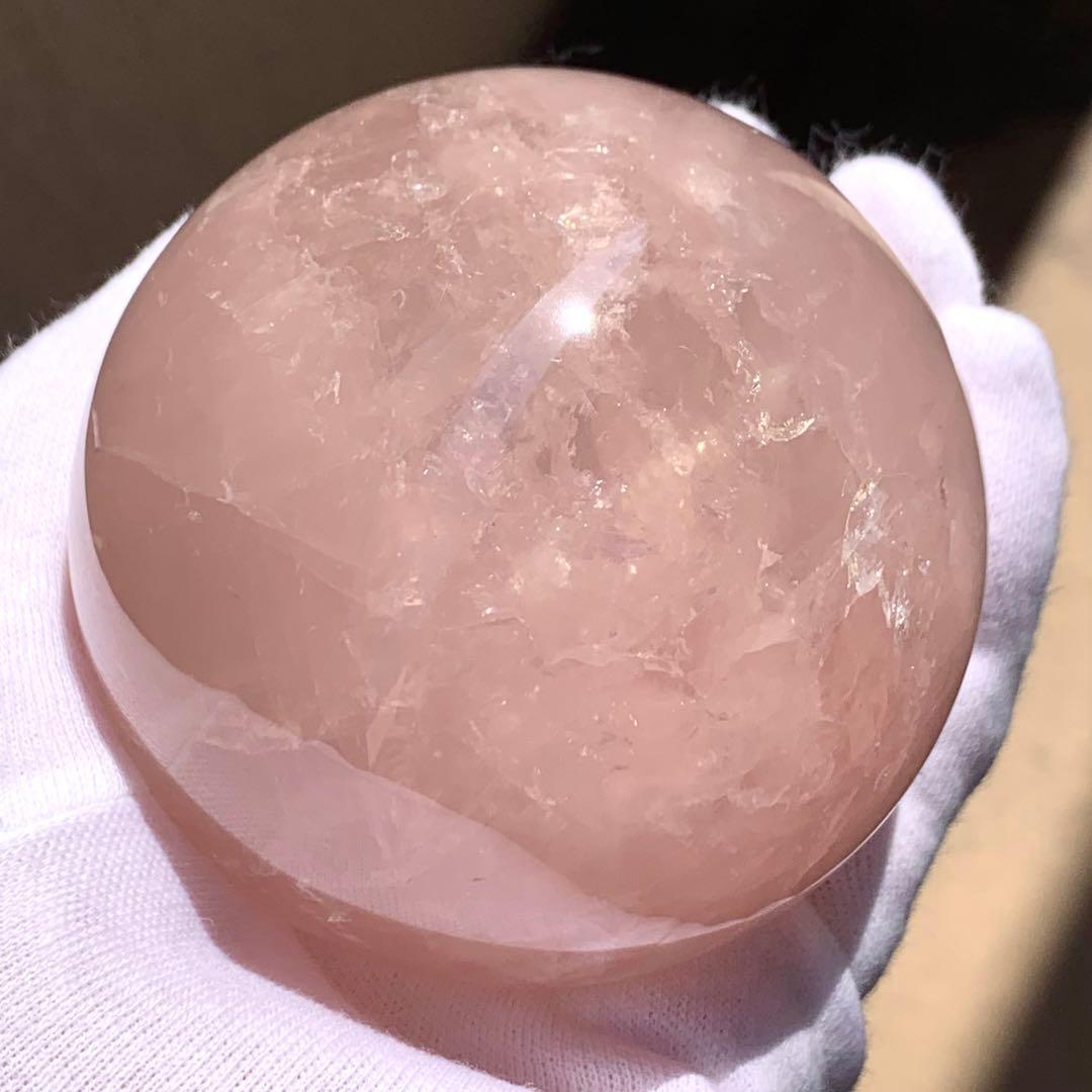 パープルローズクォーツ　スター＆虹入り　スフィア　ブラジル産　天然石