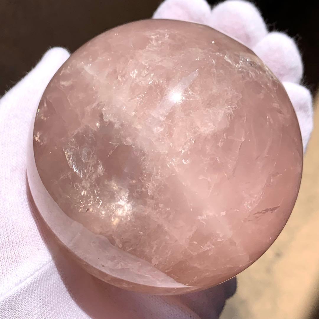 パープルローズクォーツ　スター＆虹入り　スフィア　ブラジル産　天然石