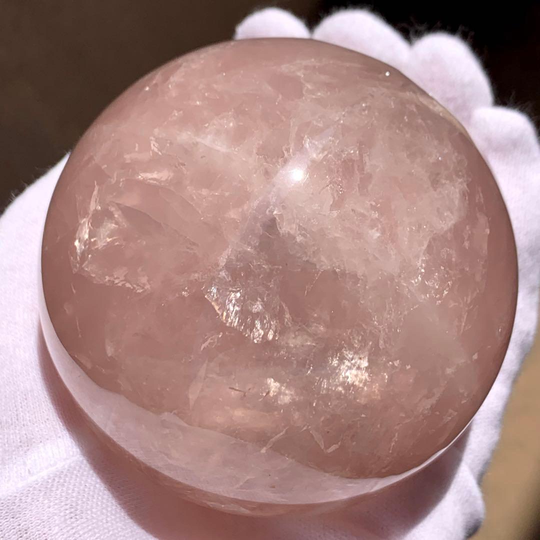 パープルローズクォーツ　スター＆虹入り　スフィア　ブラジル産　天然石