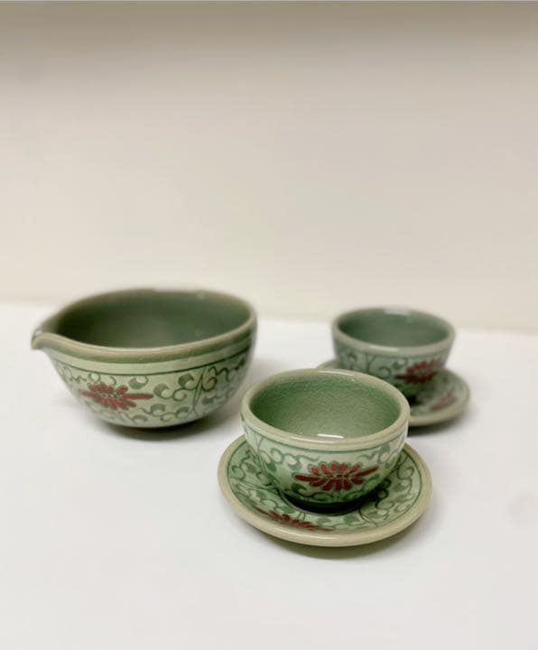 新品未使用　韓国陶器　茶器セット　6客