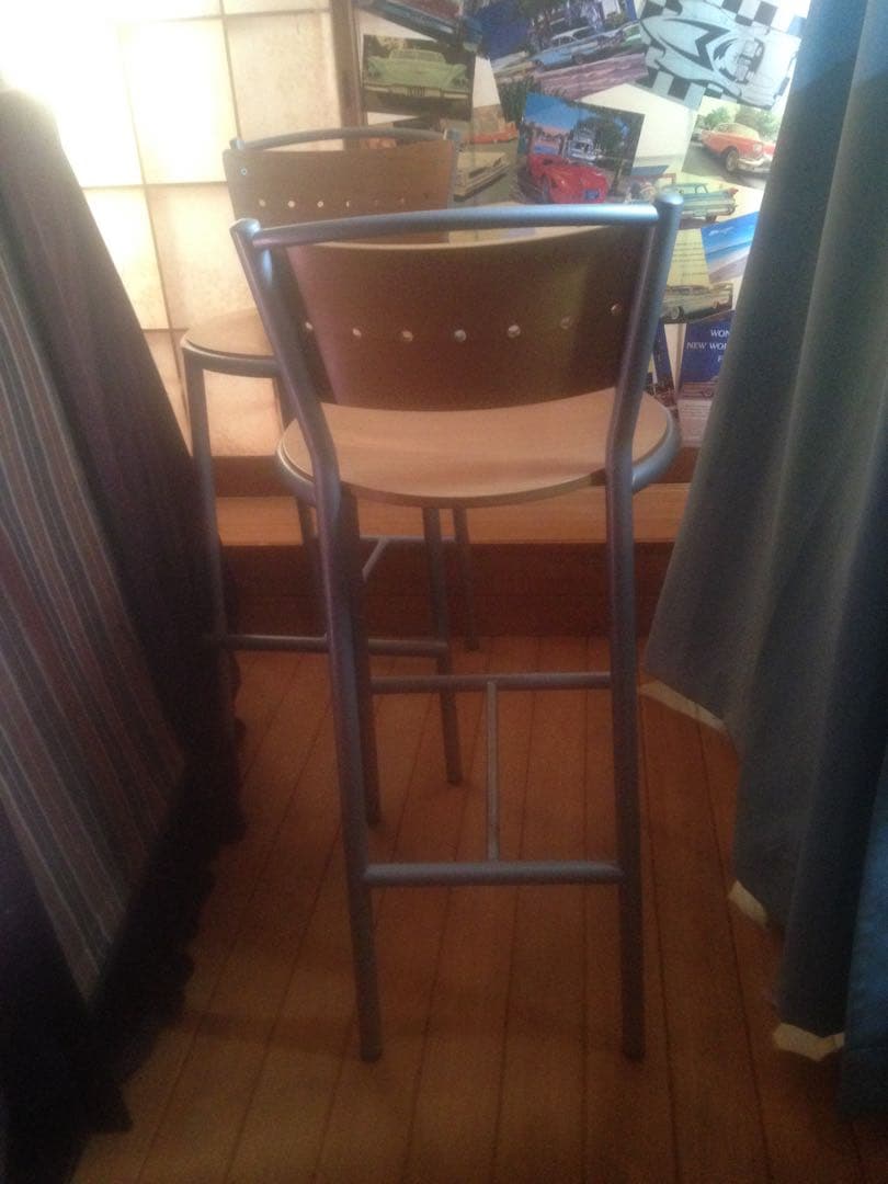 2脚カウンターチェア高い椅子イスいす木目調二脚
