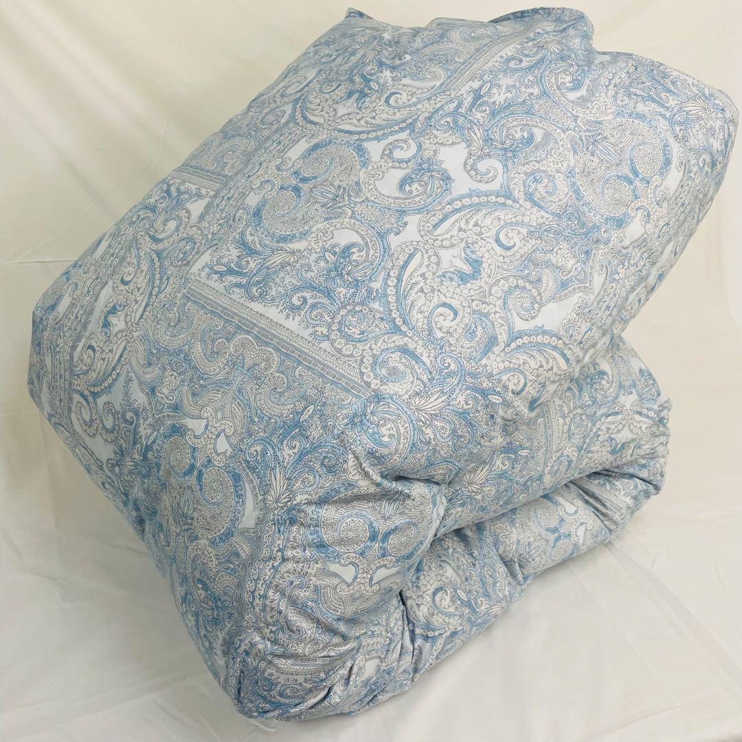 羽毛布団 セミダブル ポーランド産ホワイトマザーグース 軽量生地 25738BL